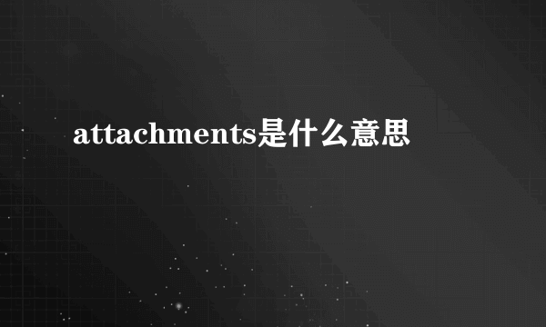 attachments是什么意思