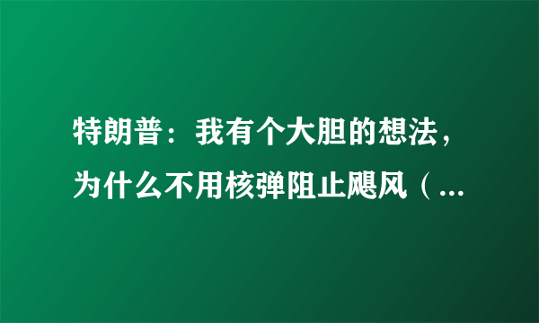 特朗普：我有个大胆的想法，为什么不用核弹阻止飓风（台风）呢？