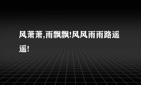 风萧萧,雨飘飘!风风雨雨路遥遥!