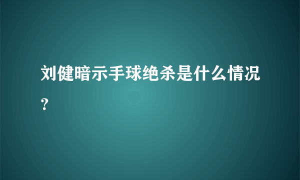 刘健暗示手球绝杀是什么情况？