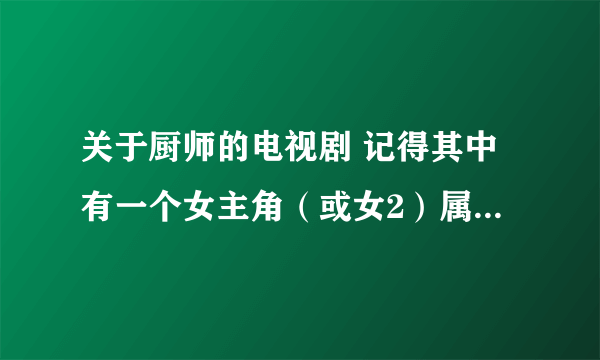 关于厨师的电视剧 记得其中有一个女主角（或女2）属于女强人一类的叫可欣，主角的那个厨师性格冷漠。