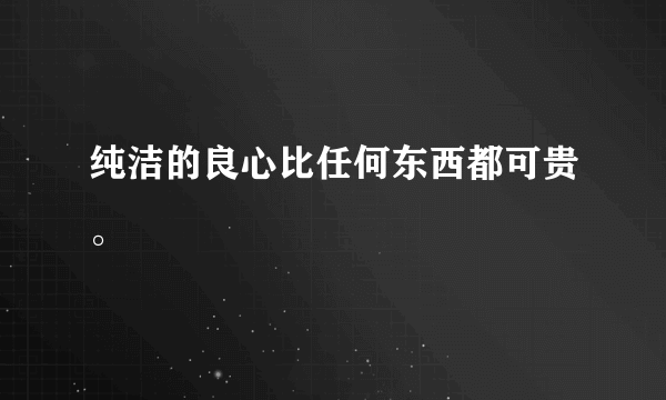 纯洁的良心比任何东西都可贵。