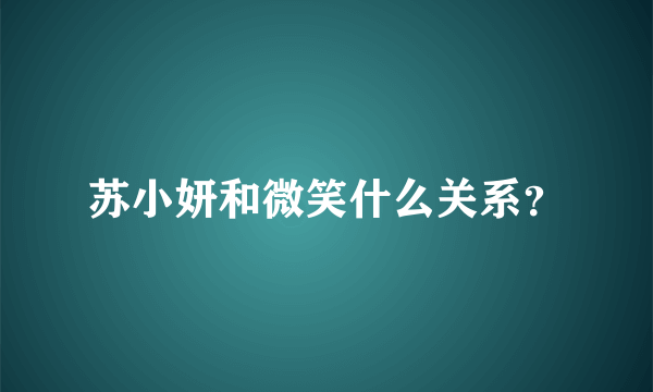 苏小妍和微笑什么关系？