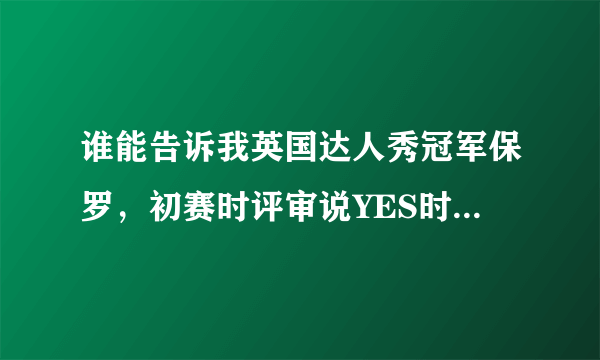 谁能告诉我英国达人秀冠军保罗，初赛时评审说YES时的背景音乐是什么歌，谢谢！@~！~