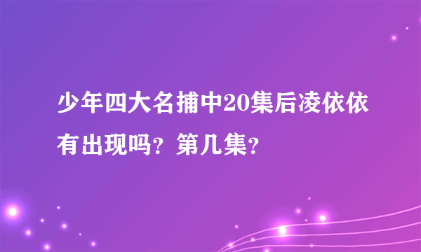 少年四大名捕中20集后凌依依有出现吗？第几集？