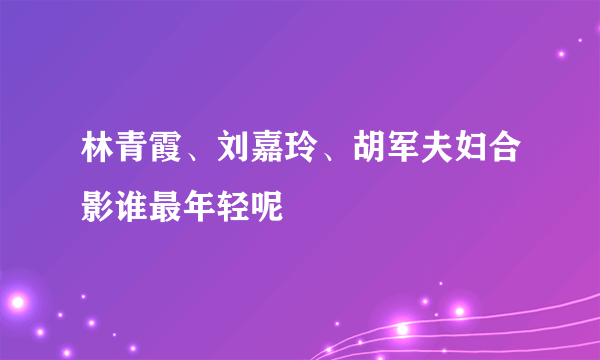 林青霞、刘嘉玲、胡军夫妇合影谁最年轻呢