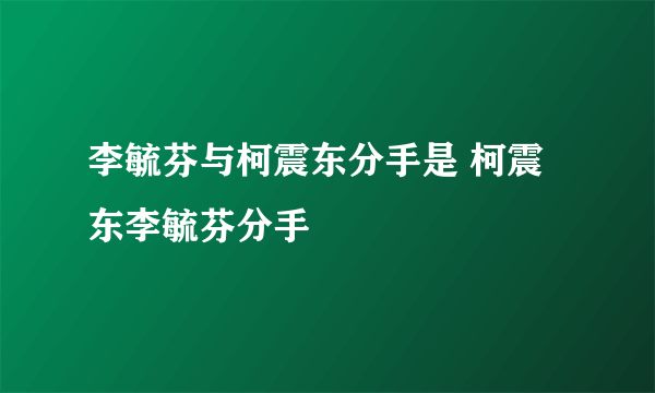 李毓芬与柯震东分手是 柯震东李毓芬分手