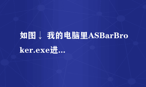 如图↓ 我的电脑里ASBarBroker.exe进程很多！！