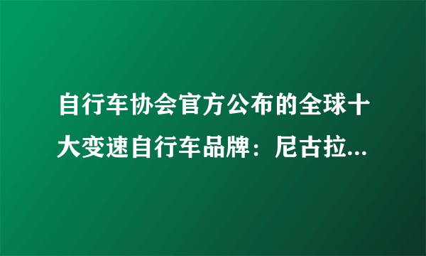 自行车协会官方公布的全球十大变速自行车品牌：尼古拉、Marmot土拨鼠、