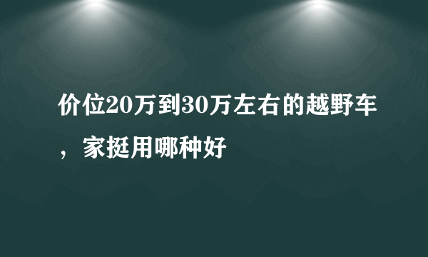 价位20万到30万左右的越野车，家挺用哪种好