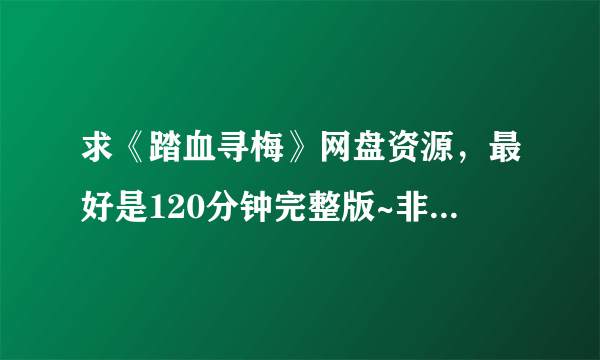 求《踏血寻梅》网盘资源，最好是120分钟完整版~非常感谢？