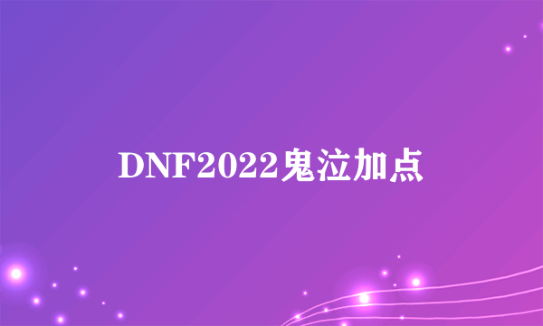 DNF2022鬼泣加点