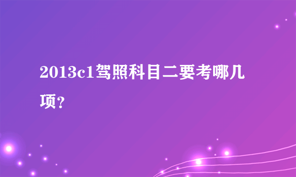 2013c1驾照科目二要考哪几项？