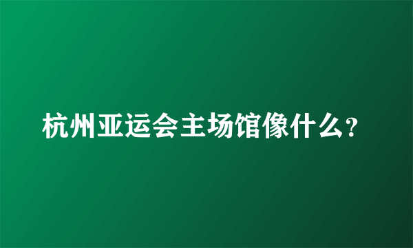 杭州亚运会主场馆像什么？