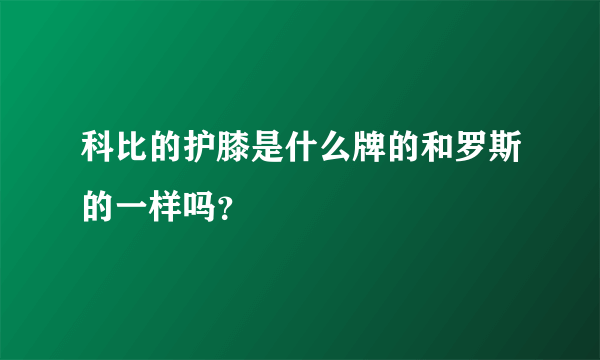 科比的护膝是什么牌的和罗斯的一样吗？