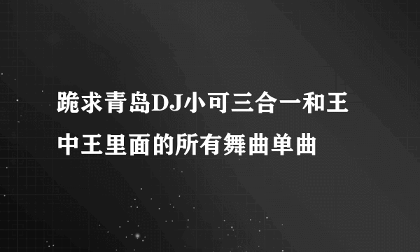 跪求青岛DJ小可三合一和王中王里面的所有舞曲单曲