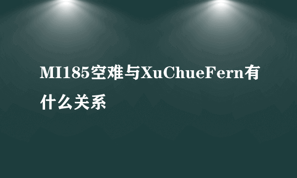 MI185空难与XuChueFern有什么关系