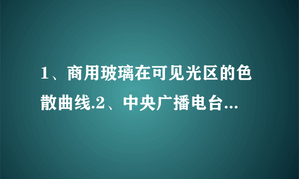 1、商用玻璃在可见光区的色散曲线.2、中央广播电台的辐射功率.3、氢原子的谱线宽度（地面试验）.4、卢瑟福阿法粒子散射实验的散射截面.要真实数据,不要理论值和算法.