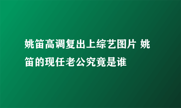 姚笛高调复出上综艺图片 姚笛的现任老公究竟是谁