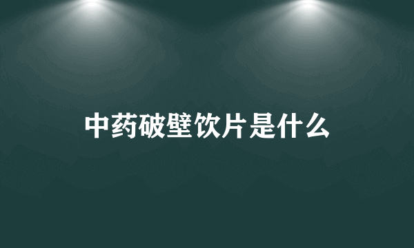 中药破壁饮片是什么