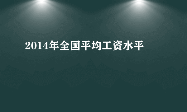 2014年全国平均工资水平