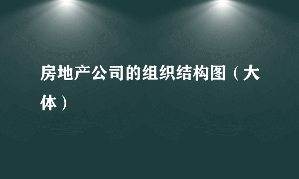 房地产公司的组织结构图（大体）