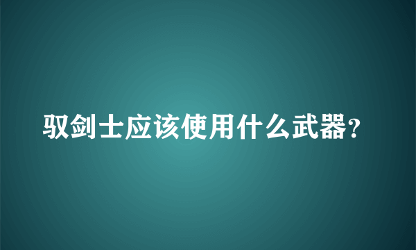 驭剑士应该使用什么武器？