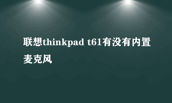 联想thinkpad t61有没有内置麦克风