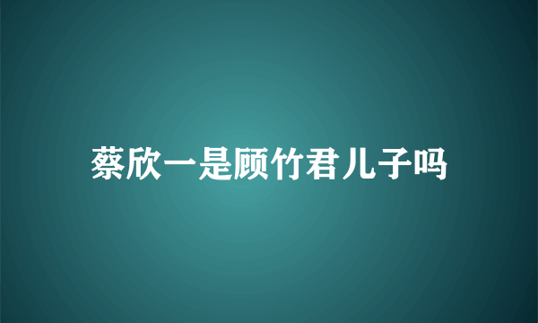 蔡欣一是顾竹君儿子吗