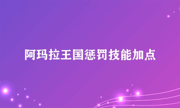 阿玛拉王国惩罚技能加点