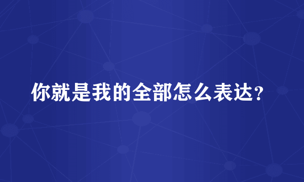 你就是我的全部怎么表达？