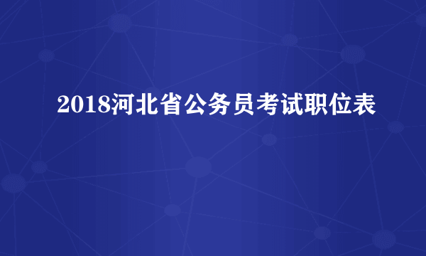 2018河北省公务员考试职位表