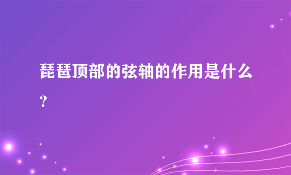 琵琶顶部的弦轴的作用是什么？