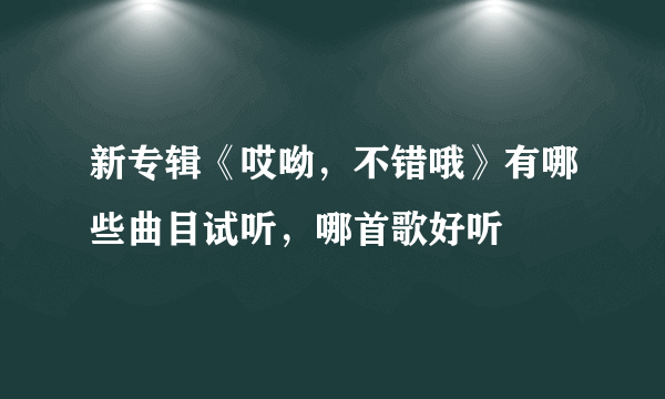 新专辑《哎呦，不错哦》有哪些曲目试听，哪首歌好听