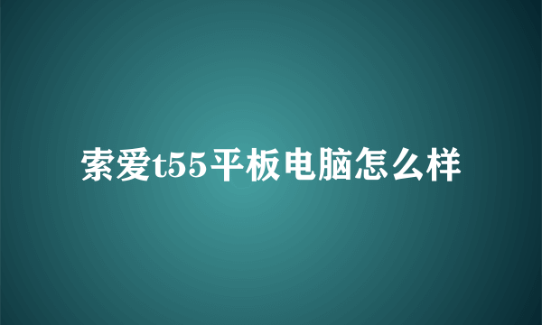 索爱t55平板电脑怎么样