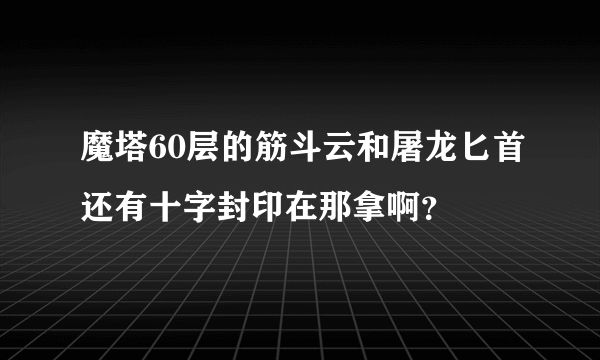 魔塔60层的筋斗云和屠龙匕首还有十字封印在那拿啊？