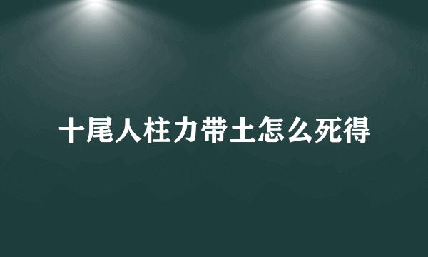 十尾人柱力带土怎么死得