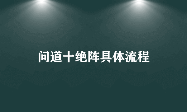 问道十绝阵具体流程