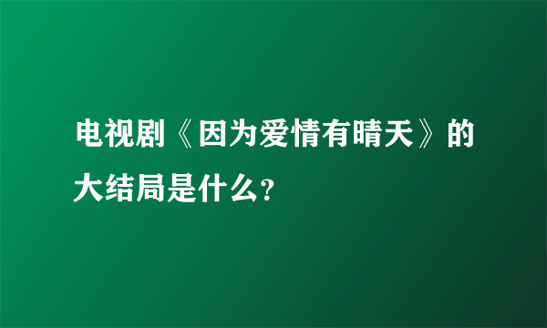 电视剧《因为爱情有晴天》的大结局是什么？