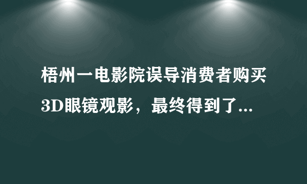 梧州一电影院误导消费者购买3D眼镜观影，最终得到了什么处罚？