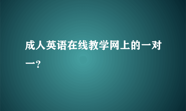 成人英语在线教学网上的一对一？