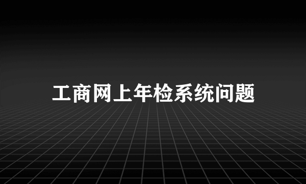 工商网上年检系统问题