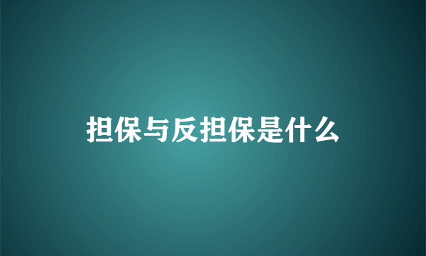 担保与反担保是什么