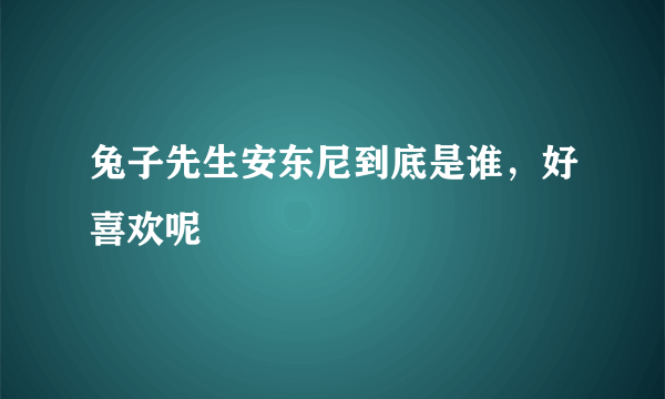 兔子先生安东尼到底是谁，好喜欢呢