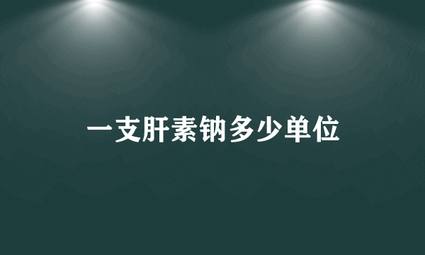 一支肝素钠多少单位