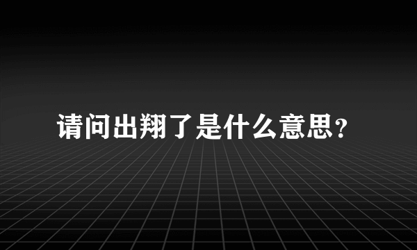 请问出翔了是什么意思？