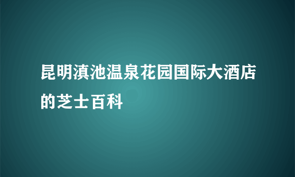 昆明滇池温泉花园国际大酒店的芝士百科