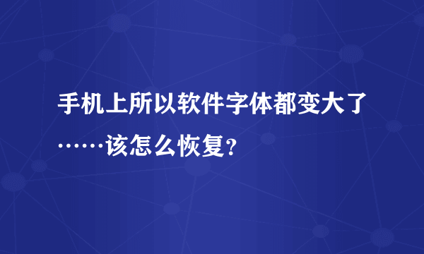 手机上所以软件字体都变大了……该怎么恢复？