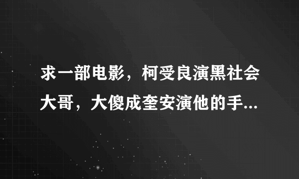 求一部电影，柯受良演黑社会大哥，大傻成奎安演他的手下，开了一个卖猪肉的摊儿？