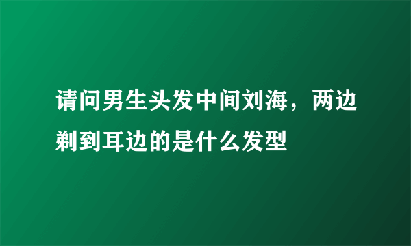 请问男生头发中间刘海，两边剃到耳边的是什么发型